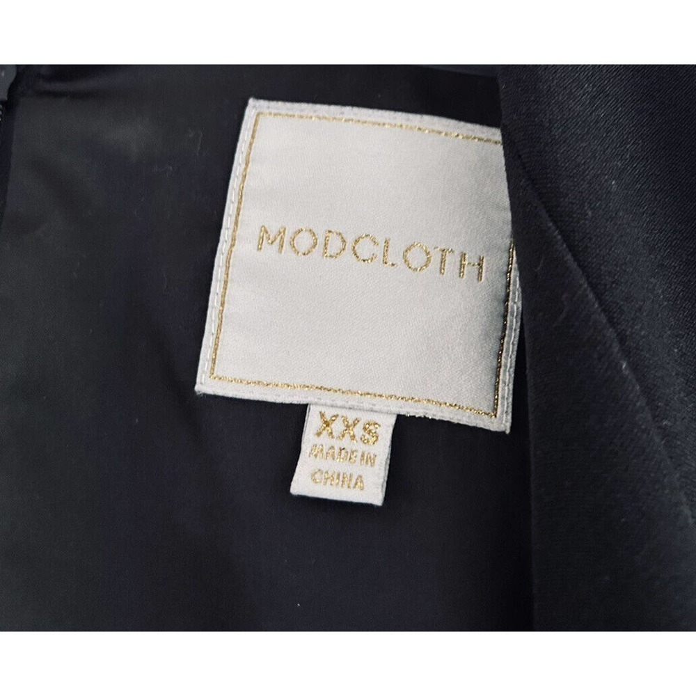 ModCloth | Womens Black Sleeveless V-Neck Empire Waist Fit Flare Dress Size XXS - Picture 7 of 7